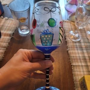 Christmas wine glass